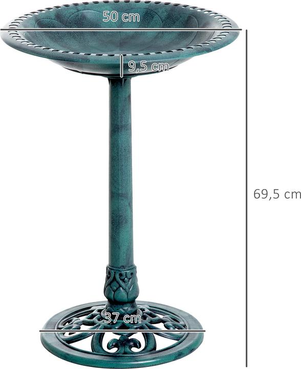 Immagine prodotto Outsunny Vasca per uccelli con zoccolo ornamentale