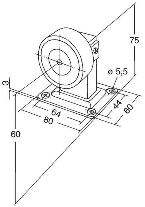 Actual product image effeff EFF 830-8BWK----F90 MAGNET 830 BWK 800N FLOOR/WALL 24V GS KU (Indoor)