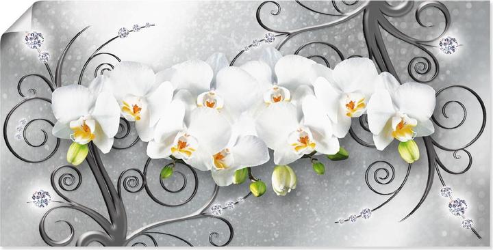 Produktbild Artland weisse Orchideen auf Ornamenten U1QV (40 x 20 cm)