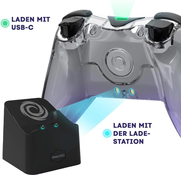Produktbild Oniverse Nintendo Switch Astralite Controller Wireless Smoked Black inkl. Charging Station (Android, iOS, Switch, PC, Switch Lite, Switch OLED)
