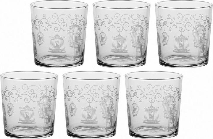 Immagine prodotto La Porcellana Bianca Set di 6 bicchieri con base spessa Babila Aviary - Trasparente 350 ml (0.35 l, 6 x)