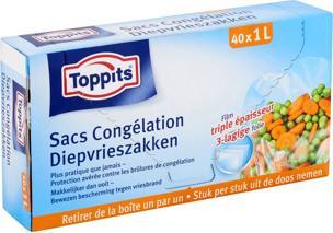 Actual product image Toppits Freezer bags 1 litre 40 pieces