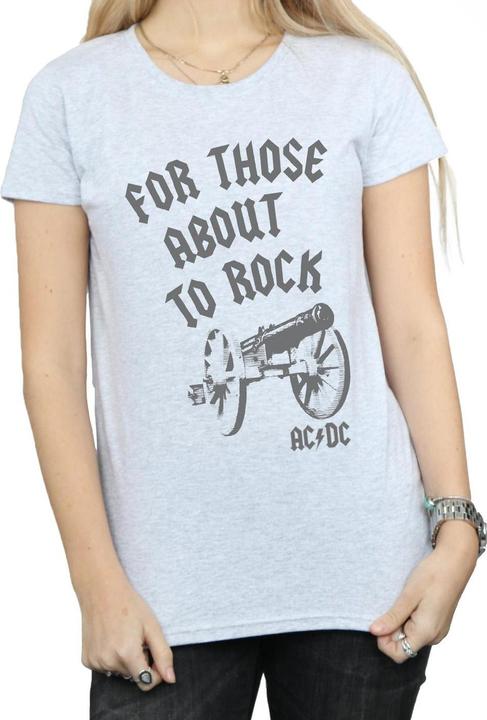 Image du produit AC/DC T-shirt en coton Cannon Womens/Ladies For Those About To Rock (S)