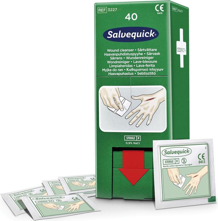 Actual product image Salvequick Wound cleanser sterile physiological saline solution (40 x)