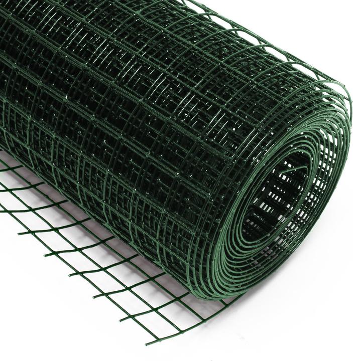 Actual product image Wiltec Green Wire Mesh 12x12mm Squares 10m Roll, 50cm Width, made of Galvanised PVC Coated Steel