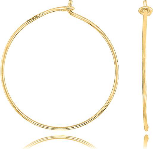 Image du produit Leyda Boucles d'oreilles créoles fines (21 cm, Argent 925 1 micron Doré jaune 18K)