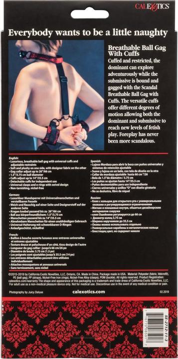 Image du produit CalExotics Bâillon balle respirant avec menottes