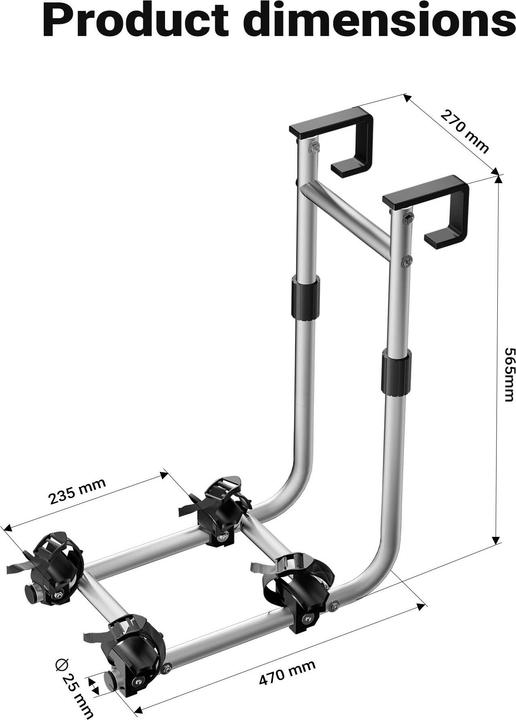 Produktbild Wiltec Fahrradhalter Wohnmobilleiter 2 Räder Fahrradträger Wohnmobil Wohnwagen