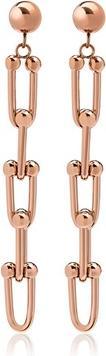 Actual product image Trolli Troli - Modern bronze earrings made of steel VESE0585RG (L)