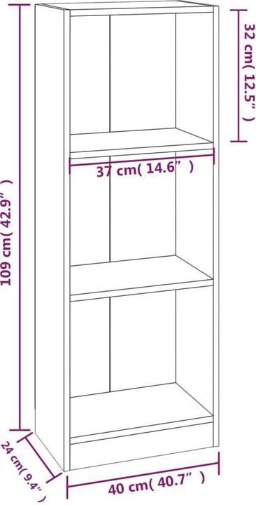 Actual product image VidaXL Borghild (40 x 24 x 109 cm)