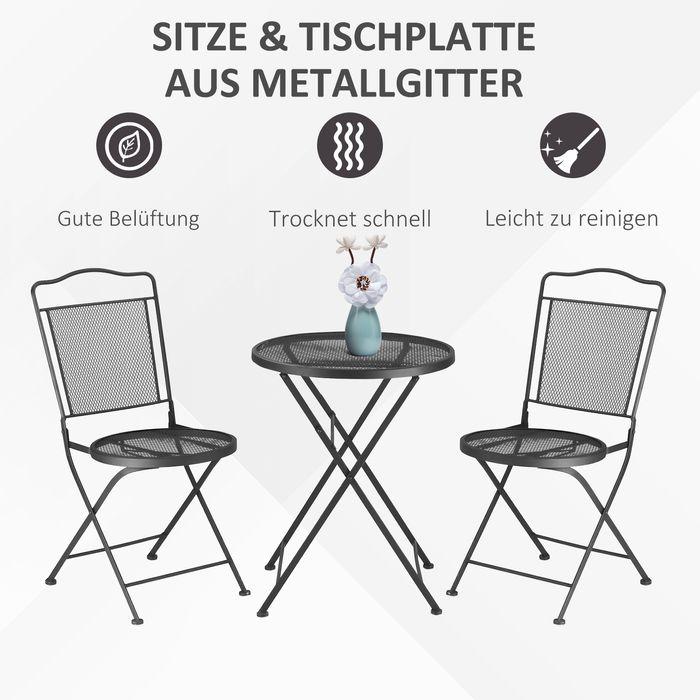 Actual product image Swisshandel24 Garden furniture set Garden lounge balcony furniture set for 2 people Dining set 1 table + 2 chairs (55.50 cm)
