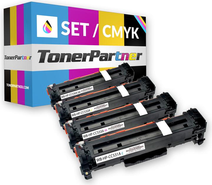 Image du produit Inkadoo Toner multipack compatible avec HP 304A contient 4x cartouche toner noir cyan magenta jaune (CF)