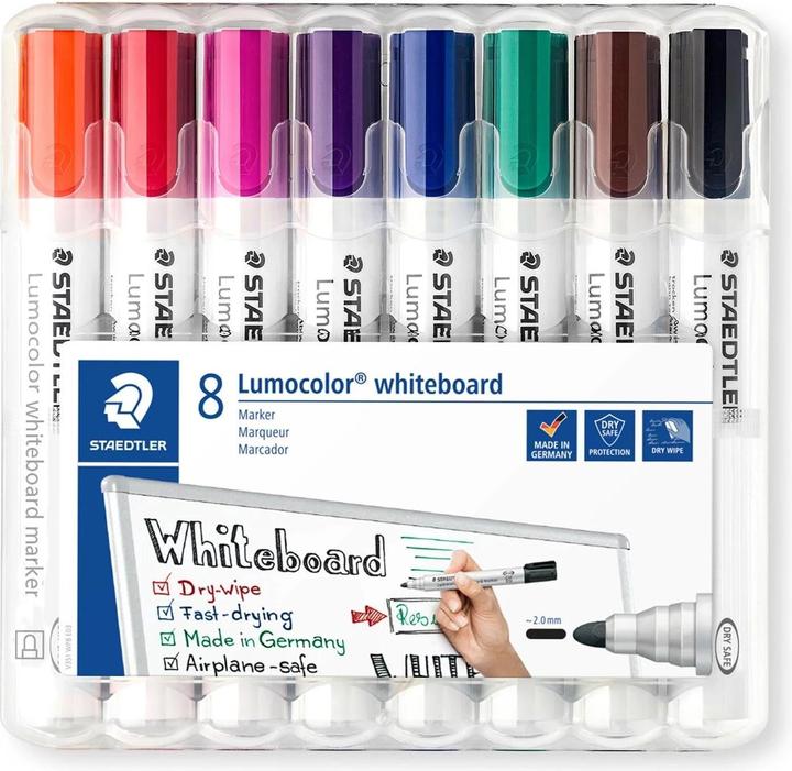 Staedtler Lumocolor 351 (Marron, Rouge, Noir, Pink, Orange, Violet, Bleu, Vert, 2 mm, 8 x)