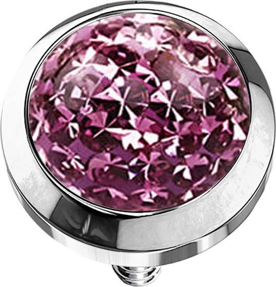 Image du produit Star Piercing Dermal Anchor cristal dôme violet clair époxy de protection (sans laiton, Acier chirurgical 316L)