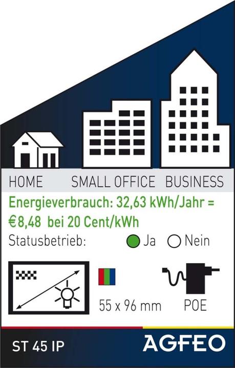 Produktbild Agfeo ST 45 IP silber Anschluss über LAN an ein AS System mit FW grösser gleich 9.2 und ES System...