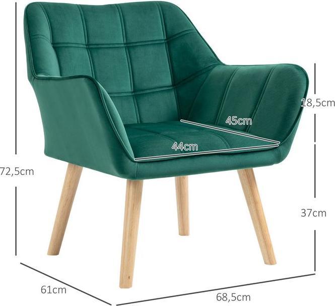 Image du produit Swisshandel24 Fauteuil individuel Fauteuil relax avec aspect velours, pieds surélevés scandinave Fauteuil