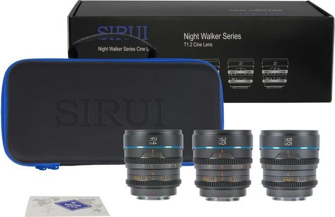 Actual product image Sirui MS-3SMB Night Walker 24+35+55mm T1.2 S35 Cine Lens Set with Transport Case (MFT-Mount, Black) (Micro Four Thirds, APS-C / DX)