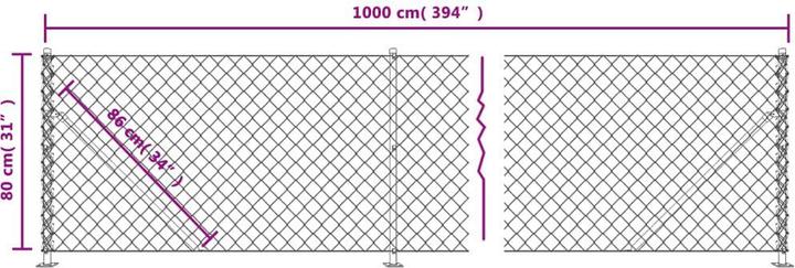 Immagine prodotto VidaXL Maschendrahtzaun mit Bodenflansch Grün 0,8x10 m, Farbe