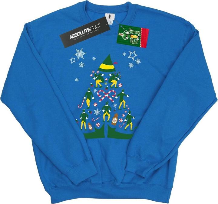 Actual product image Elf Mens Christmas Tree Sweatshirt (S)