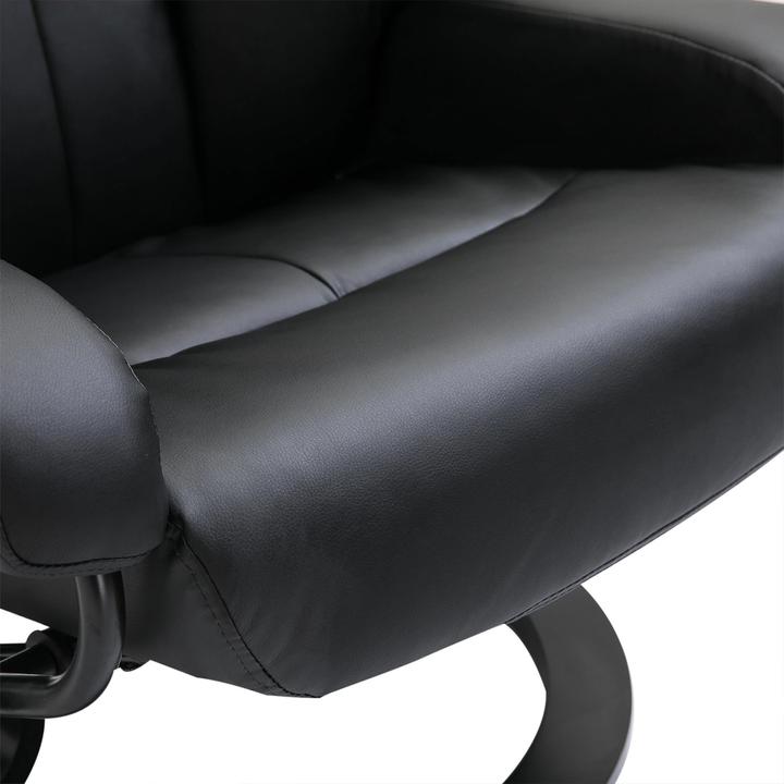 Actual product image Swisshandel24 Massage armchair Footstool Black Relax armchair Electric TV armchair with reclining function Faux