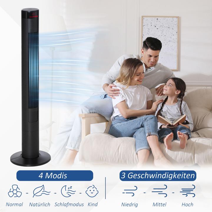 Image du produit Homcom Ventilateur de tour avec télécommande