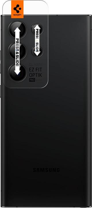 Actual product image Spigen Optics Pro Camera Sam S23 Ultra 2szt./2pcs czarny/black AGL05950 (2 Piece, Samsung Galaxy S23 Ultra)
