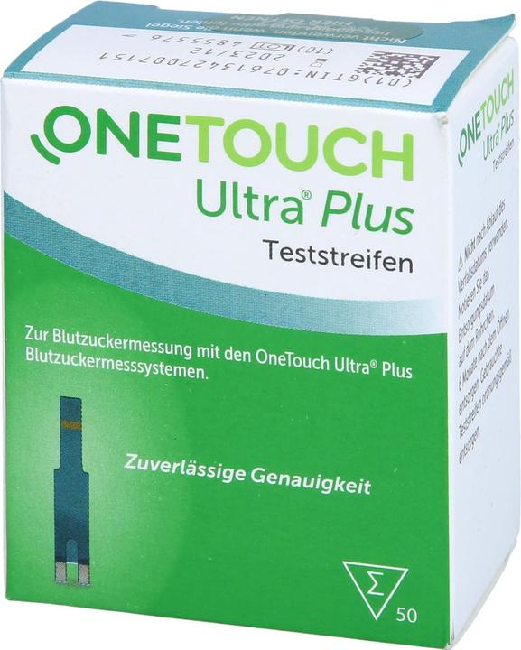 Produktbild OneTouch Ultra Plus Teststreifen zur Blutzuckermessung, 50 St. Teststreifen (Teststreifen)
