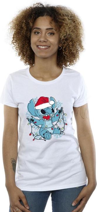 Produktbild Disney Lilo And Stitch Christmas Lights Sketch TShirt (S)