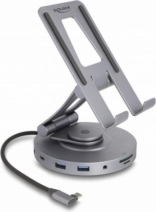 Produktbild Delock Tablet und Notebook Dockingstation 4K mit integrierter Halterung - HDMI / USB / Hub / SD / Mi (USB-C, 2 Ports)