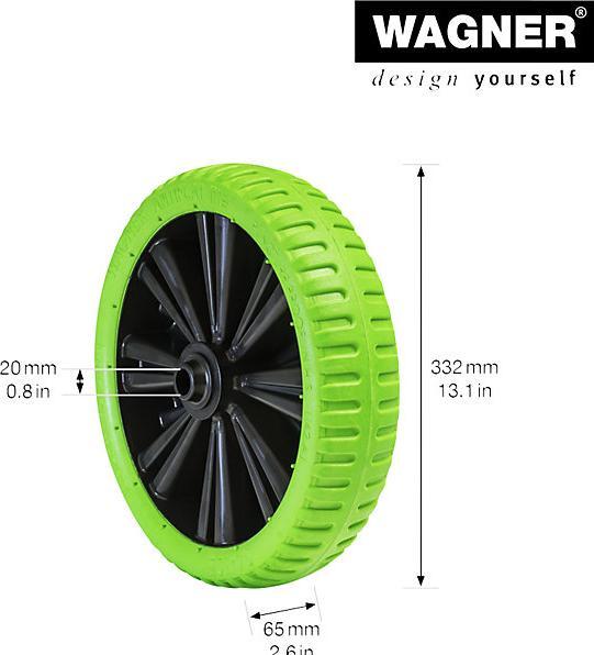 Actual product image Wagner System Wheel, puncture proof, foamed, wheel Ø x width 332 x 65 mm.