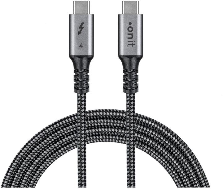Produktbild Onit Thunderbolt 4-Kabel USB C - USB C 3 m, Grau/Schwarz (3 m, USB 4.0)