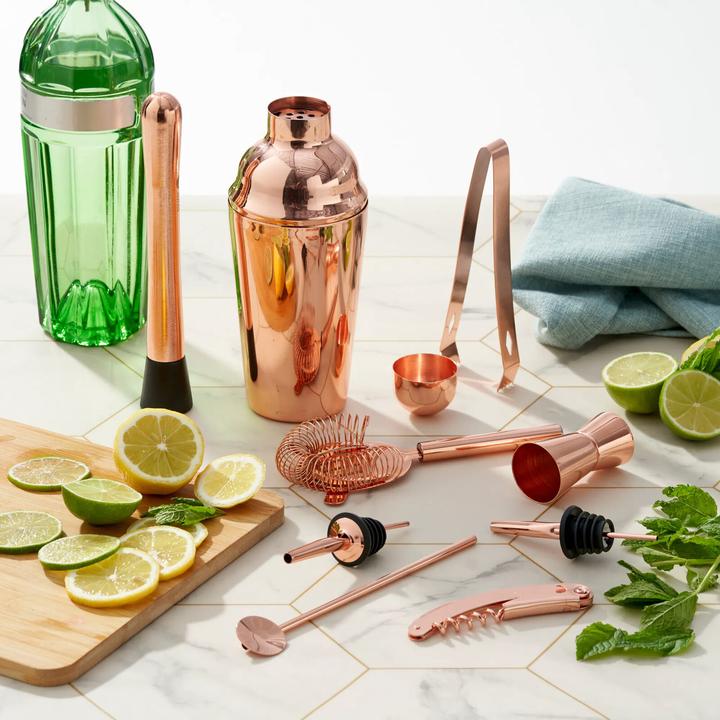 Actual product image Oak & Steel Cocktail set of 10 rose gold stainless steel (Cocktail set)