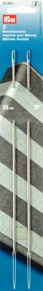 Image du produit Prym Aiguilles à matelas, argentées 2.35 x 250 mm, carte 2 pcs.