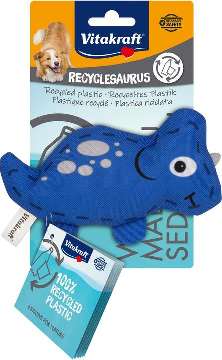 Image du produit Vitakraft Jouet pour chien Dino petit, 15 cm, bleu roi (Jouet à mâcher pour chien)
