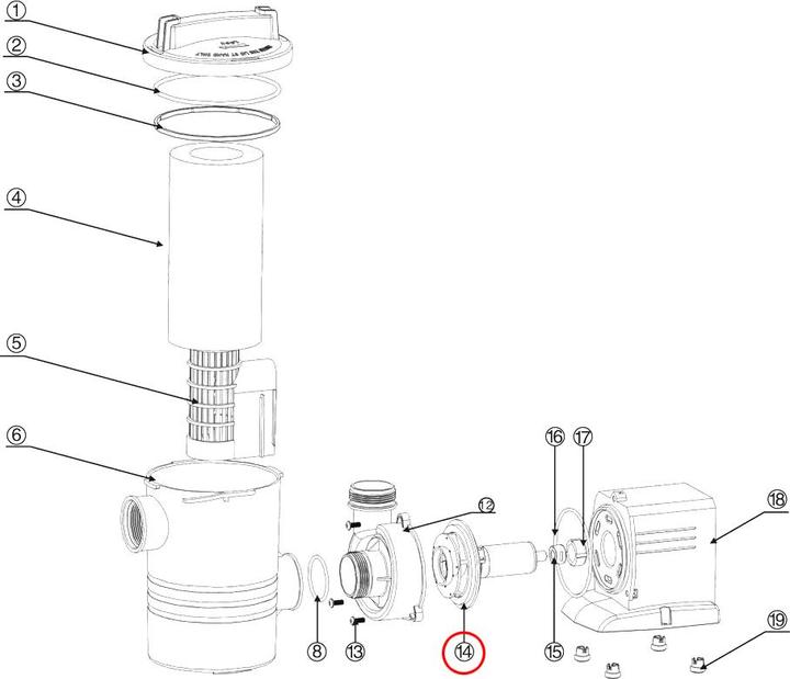 Actual product image SunSun Spare Part: CPP-10000F Poolpump Rotor, pre-assembled