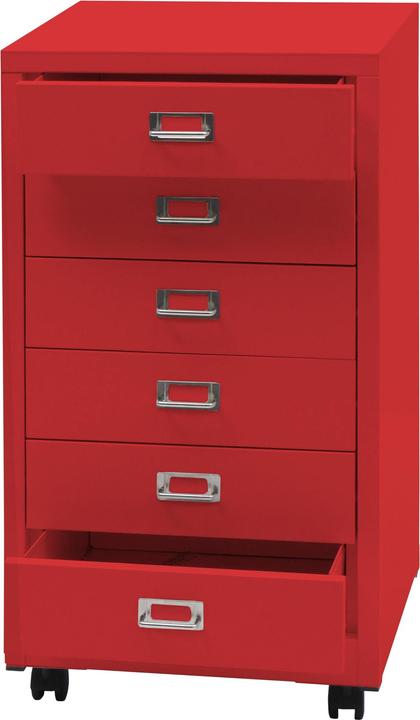 Actual product image Mendler Mobile pedestal HWC-L49, metal 75x40x41cm 6 drawers, red