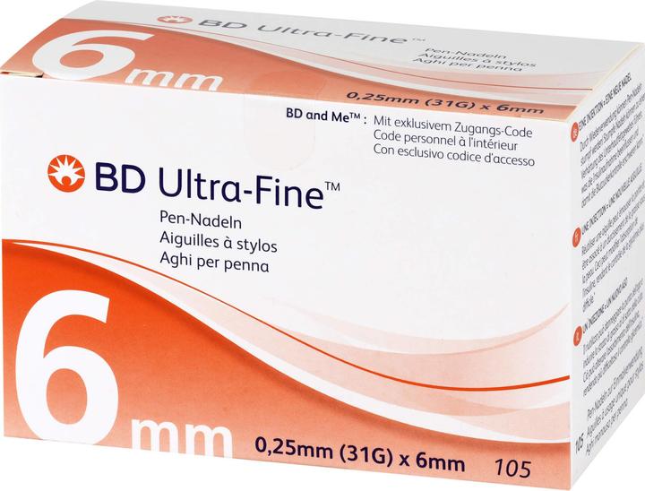 BD Ultra Fine 6mm 31g 0.25, 105 pcs KAN