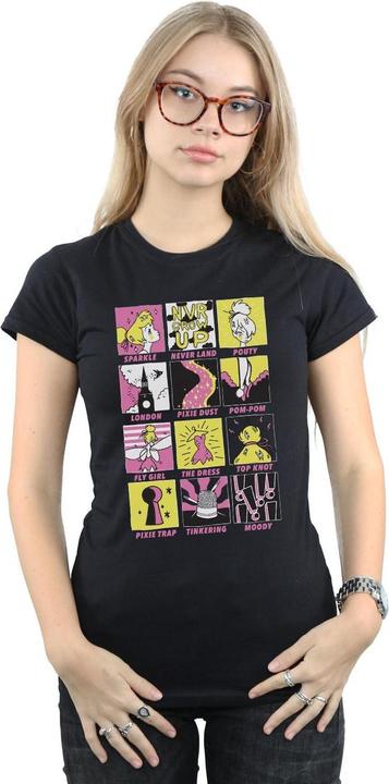 Actual product image Disney Womens/Ladies Tinkerbell Squares Cotton T-Shirt (XL)