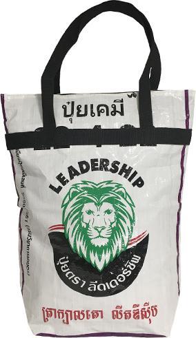Image du produit Bekos Upcycling - Grand sac à provisions en sacs de riz recyclés Lion