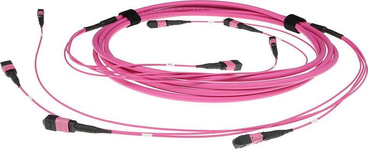 Produktbild 15 meter Multimode 50/125 OM4(OM3) polarity A fiber trunk cable with 4 MTP/MPO female connectors (U/UTP, CAT6a, 15 m)