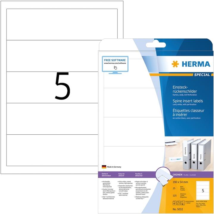 Produktbild HERMA Ordner-Rückenschilder A4