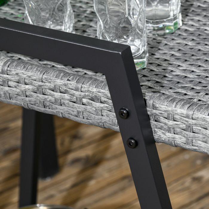 Actual product image Swisshandel24 BBQ trolley BBQ trolley Serving trolley, 1 shelf, PE rattan, 79cmx52cmx82cm, grey