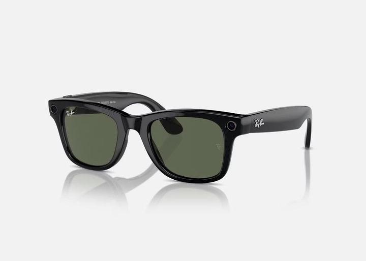 Ray Ban Meta Wayfarer (Standard) Smart Glasses - Shiny Black/Green (Mobile)