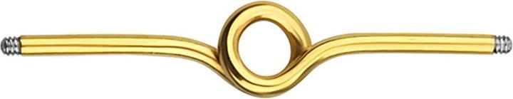 Produktbild Star Piercing Barbell-Stab vergoldet Schleife (Chirurgenstahl 316L)