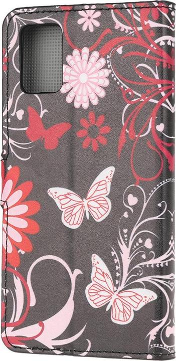 Produktbild Cover-Discount Galaxy A51 - Leder Hülle Kartenfach Schmetterlinge schwarz (Samsung Galaxy A51)