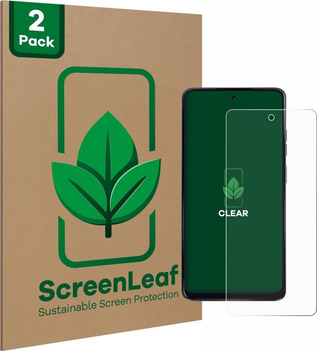 Produktbild ScreenLeaf Schutzfolie nachhaltiger Displayschutz Displayschutzfolie Folie Klar Transparent (2 Stück, Motorola Moto G24)