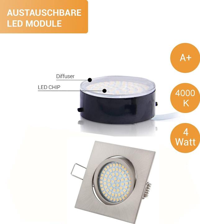 Actual product image Tevea LED recessed spotlight (350 lm)