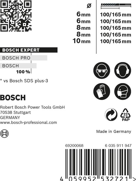 Productafbeelding Bosch Professional Zubehör EHammer boren set (Ø 8,0 mm, 6,0 mm, 10,0 mm)