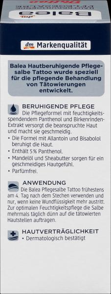 Produktbild dm Balea Tattoopflege Hautberuhigende Pflegesalbe (50 ml)
