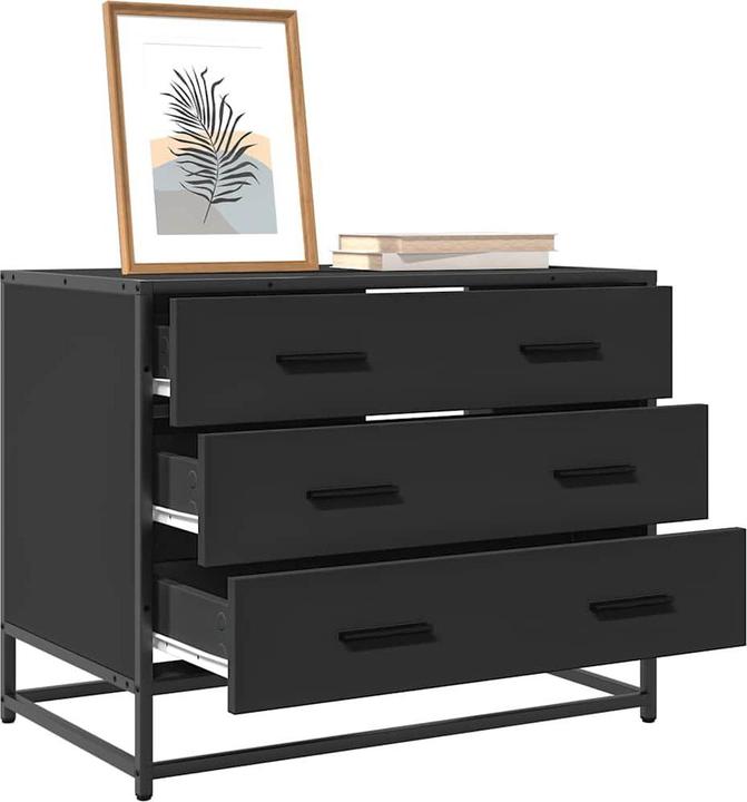 Actual product image VidaXL Black drawer unit 70x41x56 cm Wood-based drawer chest
